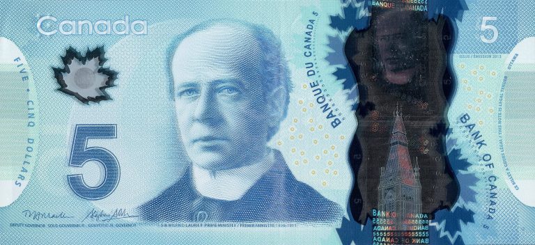 Fake Canadian 5 Dollar Bill